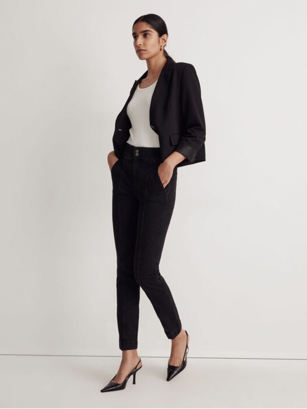 Madewell The Perfect Vintage Jean True Black Wash: Tuxedo Edition Skinny Pants